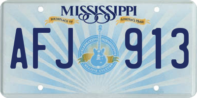 MS license plate AFJ913