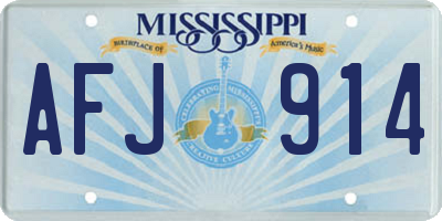 MS license plate AFJ914