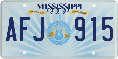 MS license plate AFJ915