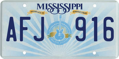 MS license plate AFJ916