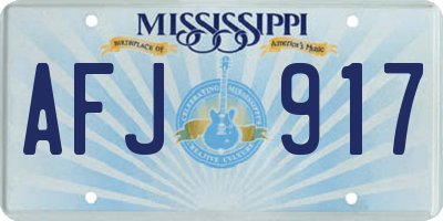 MS license plate AFJ917