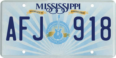 MS license plate AFJ918