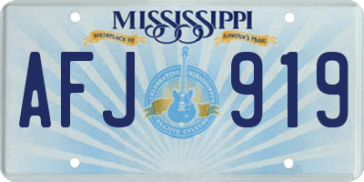 MS license plate AFJ919