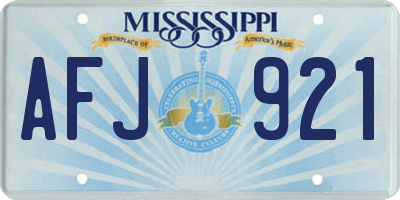 MS license plate AFJ921