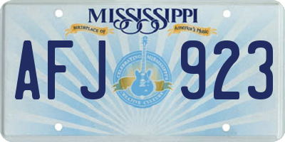 MS license plate AFJ923