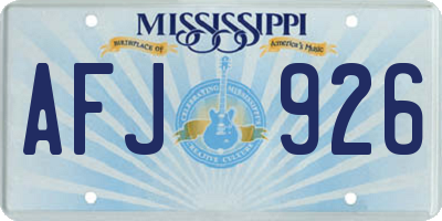 MS license plate AFJ926