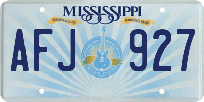 MS license plate AFJ927