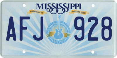 MS license plate AFJ928