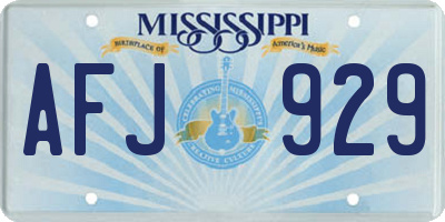 MS license plate AFJ929