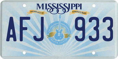 MS license plate AFJ933