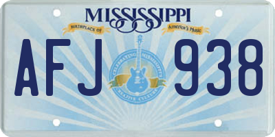 MS license plate AFJ938