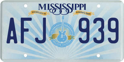 MS license plate AFJ939