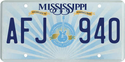MS license plate AFJ940