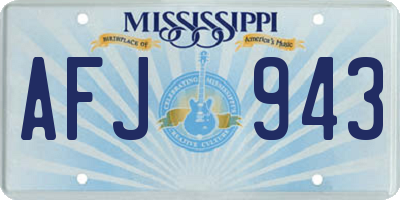 MS license plate AFJ943