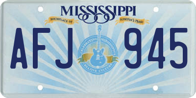 MS license plate AFJ945
