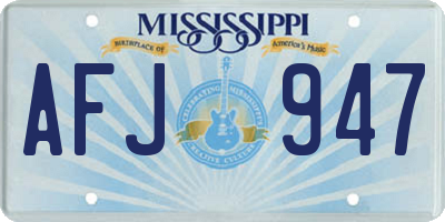 MS license plate AFJ947