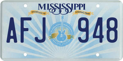 MS license plate AFJ948