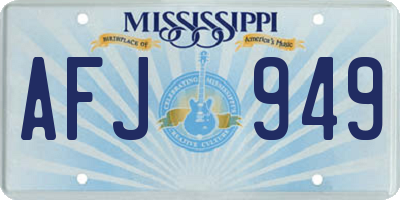 MS license plate AFJ949