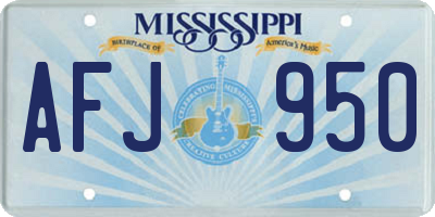 MS license plate AFJ950