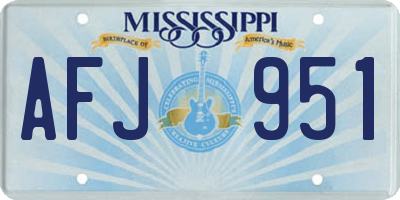MS license plate AFJ951