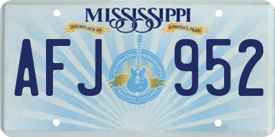 MS license plate AFJ952