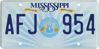 MS license plate AFJ954