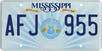 MS license plate AFJ955