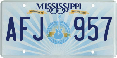 MS license plate AFJ957