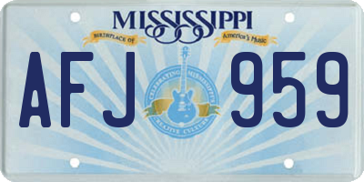 MS license plate AFJ959