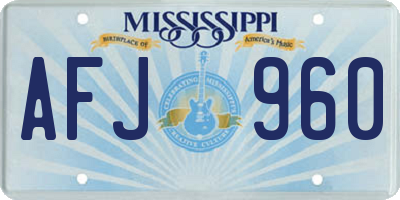 MS license plate AFJ960