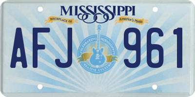 MS license plate AFJ961