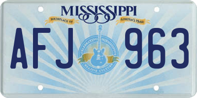 MS license plate AFJ963