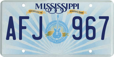 MS license plate AFJ967