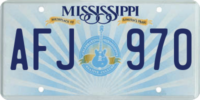 MS license plate AFJ970
