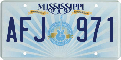 MS license plate AFJ971