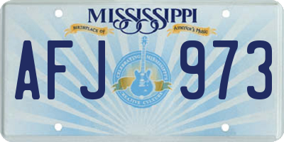 MS license plate AFJ973