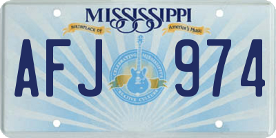 MS license plate AFJ974