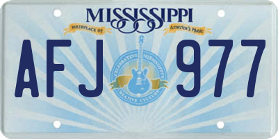 MS license plate AFJ977