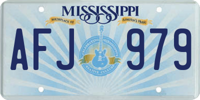 MS license plate AFJ979