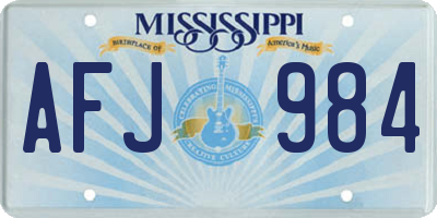 MS license plate AFJ984