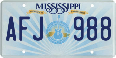 MS license plate AFJ988