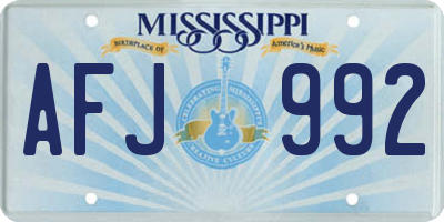 MS license plate AFJ992