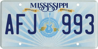 MS license plate AFJ993