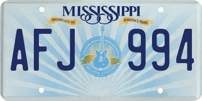MS license plate AFJ994