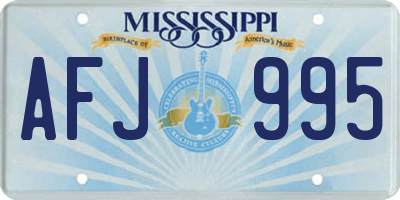 MS license plate AFJ995