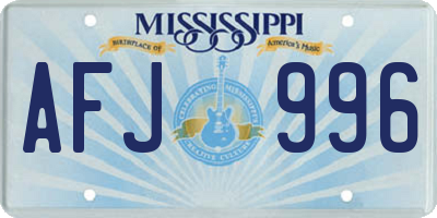 MS license plate AFJ996
