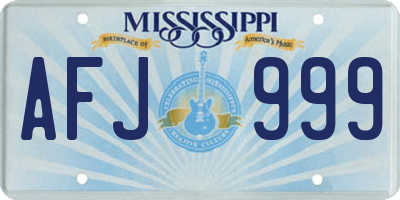 MS license plate AFJ999