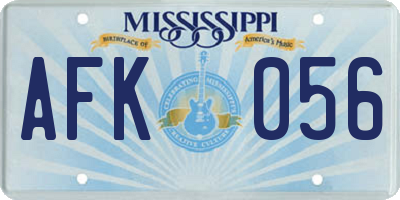 MS license plate AFK056