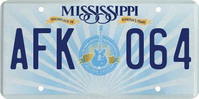 MS license plate AFK064