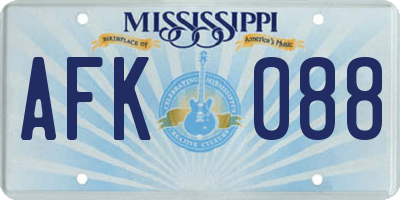 MS license plate AFK088